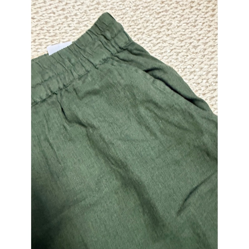 Naturals d&co Green Linen Blend Wide Leg Drawstring Pants XLP boho Lagenlook - Picture 4 of 7